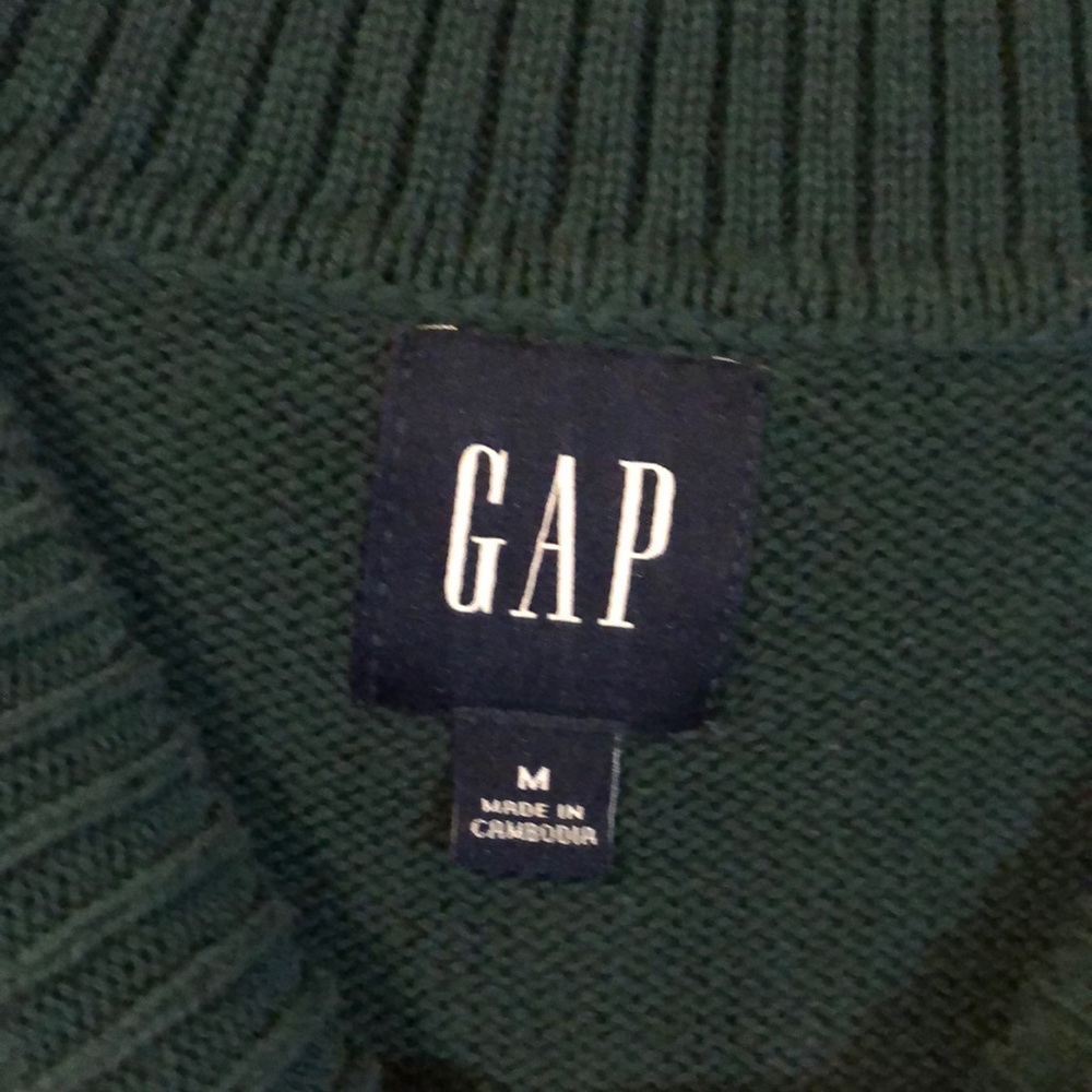 GAP Green Crew Neck Sweater with Ribbed Texture - Picture 2 of 7